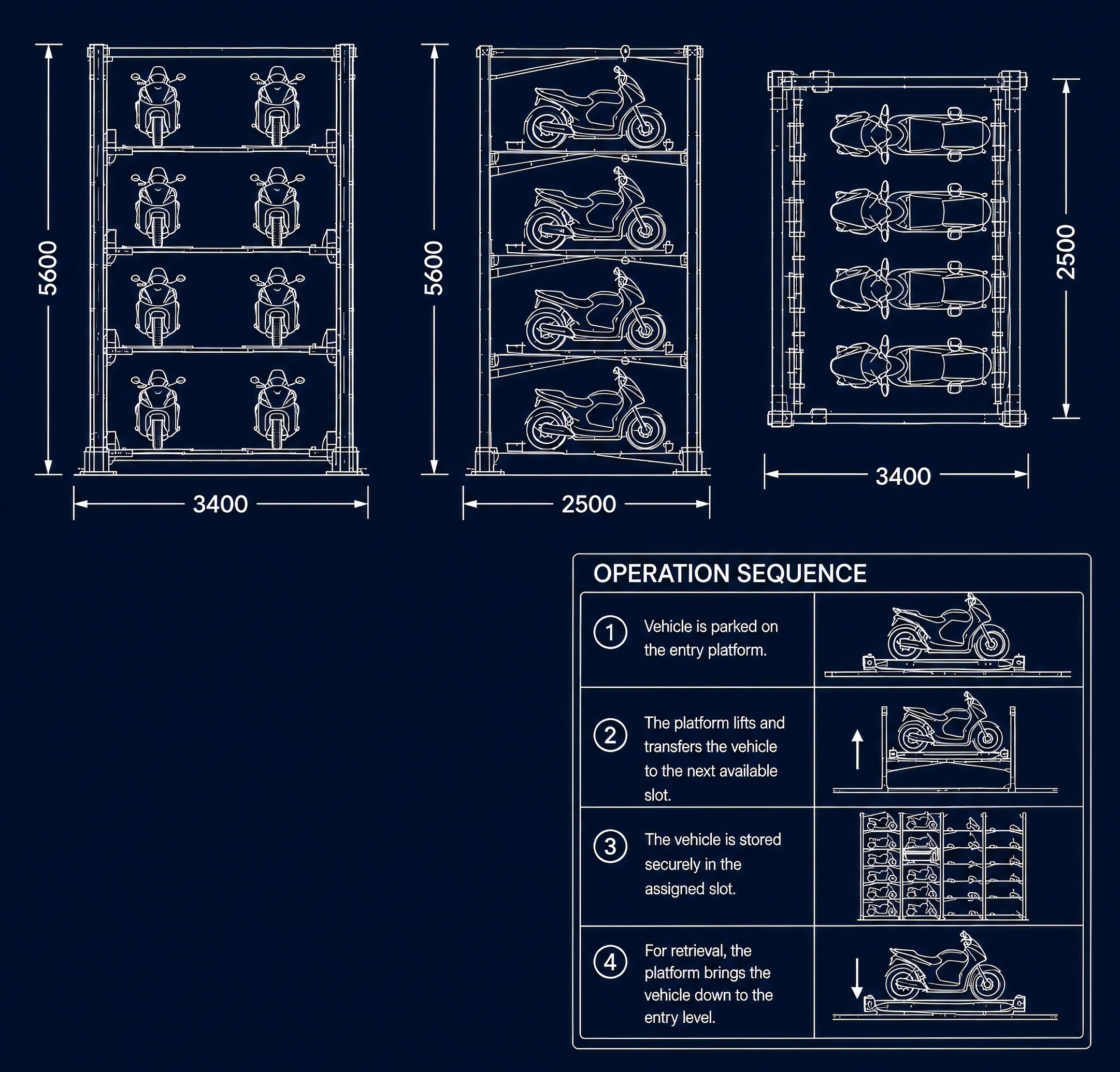 Bike Parking BK technical drawing