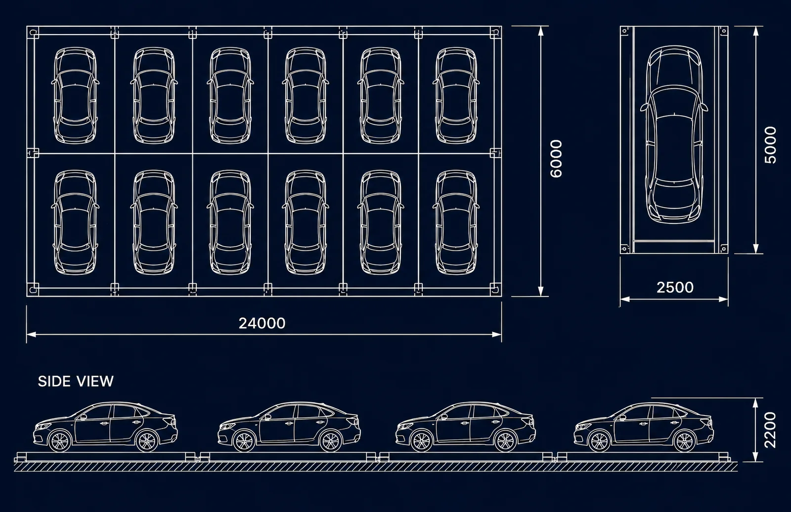 Robotic Parking technical drawing