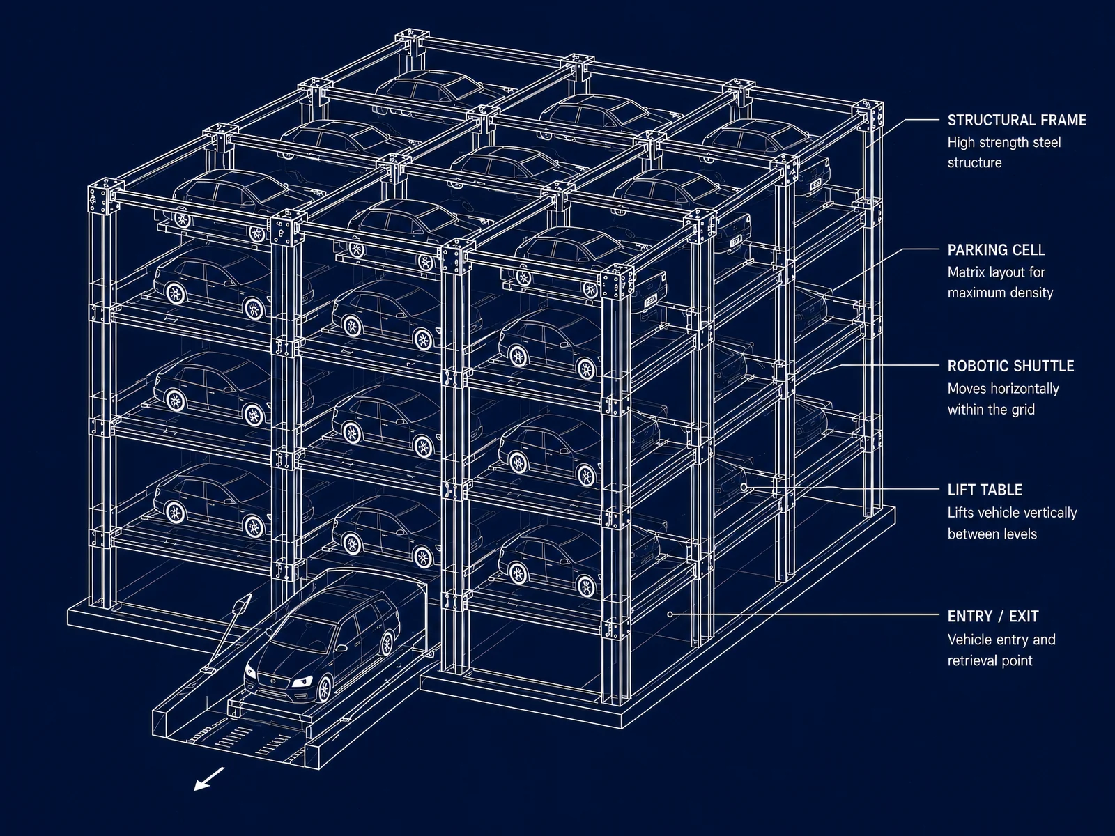 Chess Parking technical drawing